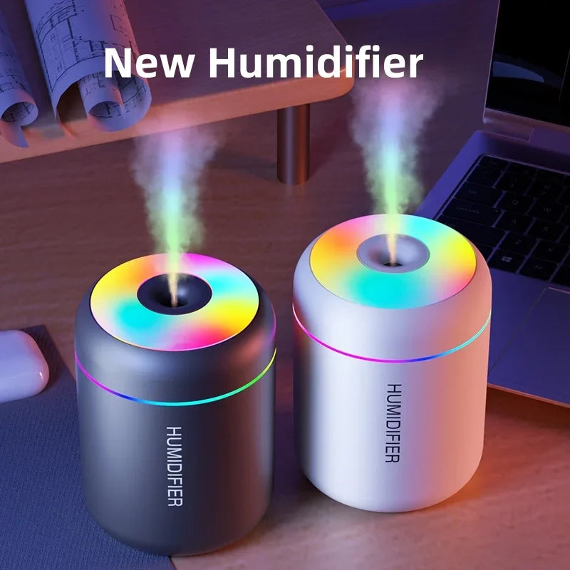 Mini Air Humidifier USB Electric Aroma Diffuser Essential Oil Purifier Aromatherapy Mist Maker Lights For Car Home Bedroom (180ML)