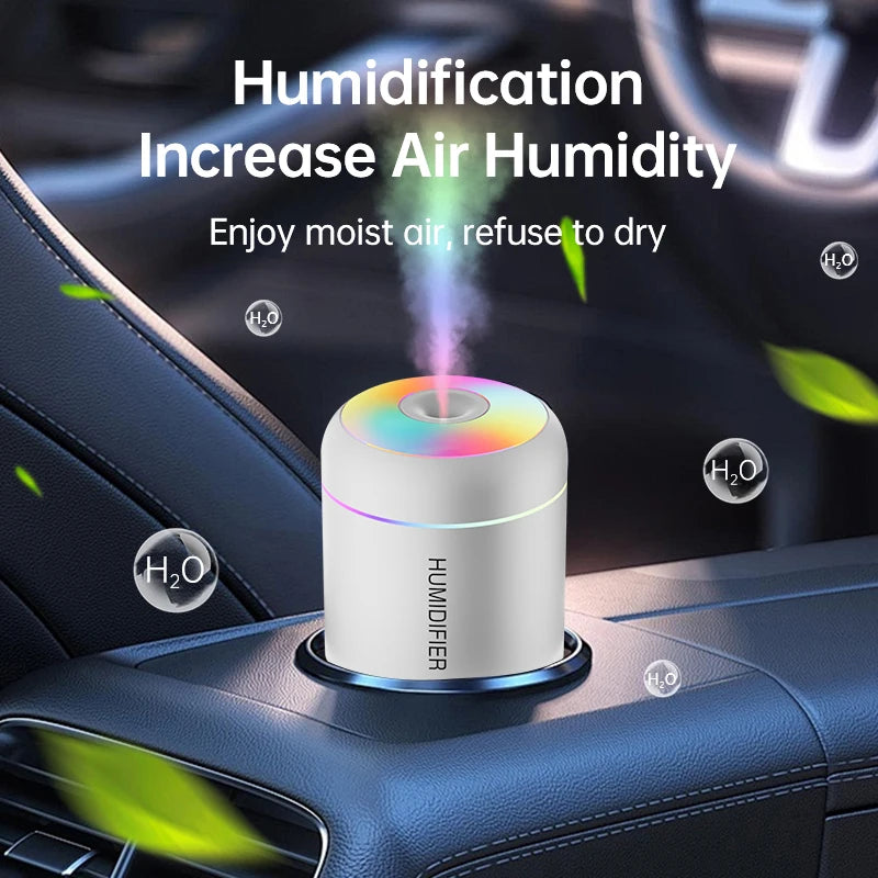 Mini Air Humidifier USB Electric Aroma Diffuser Essential Oil Purifier Aromatherapy Mist Maker Lights For Car Home Bedroom (180ML)